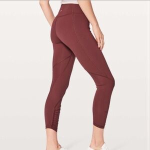 Lululemon Play Off The Pleats Tight 25" Sz 8 Redwood